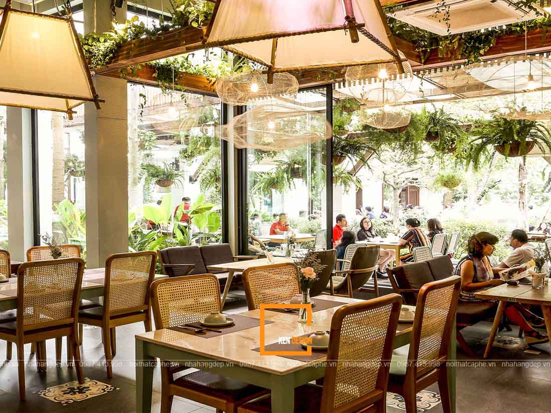 thiết kế quán cafe phong cách Đông Dương